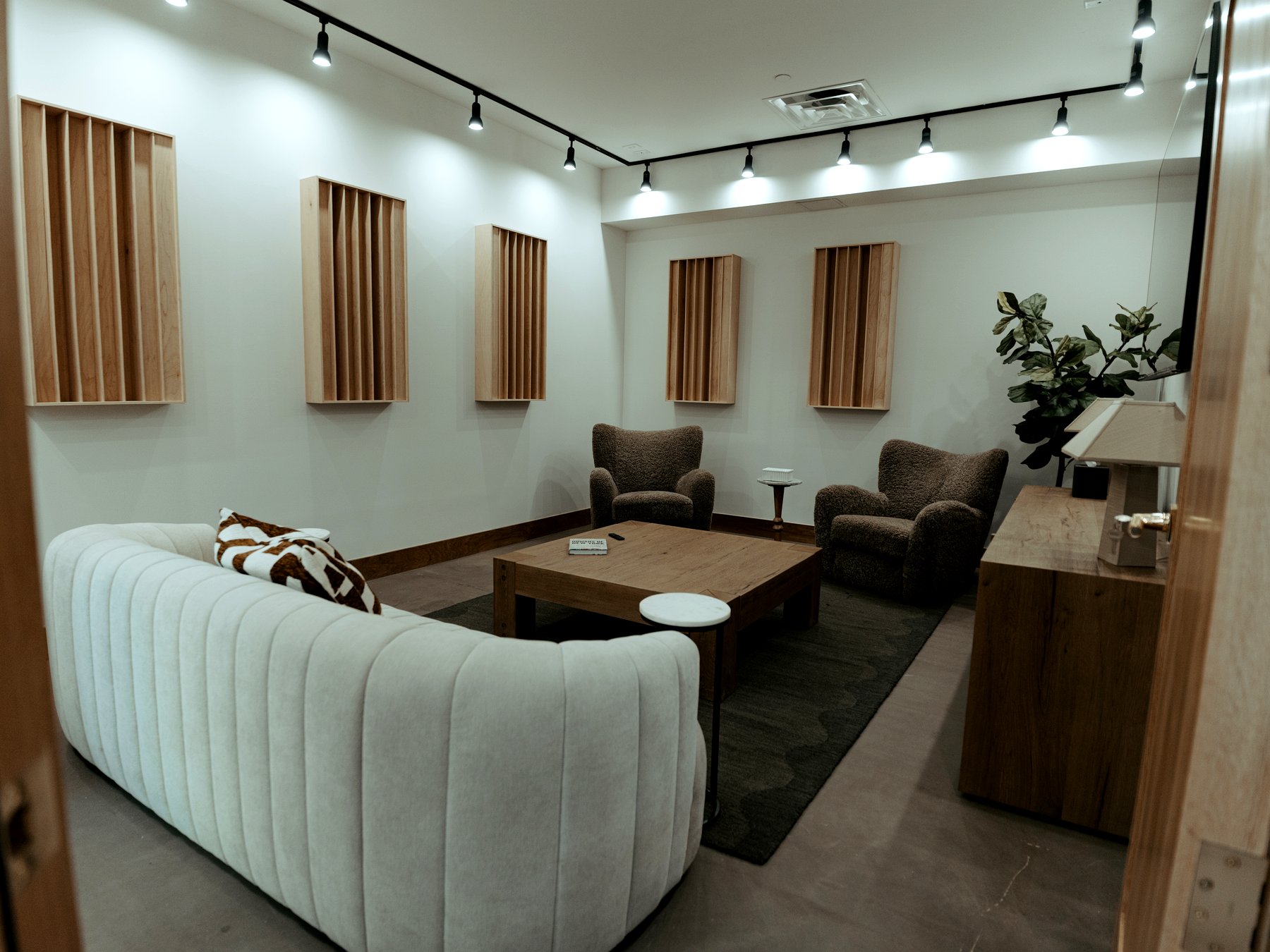 Lounge and media room at Haven